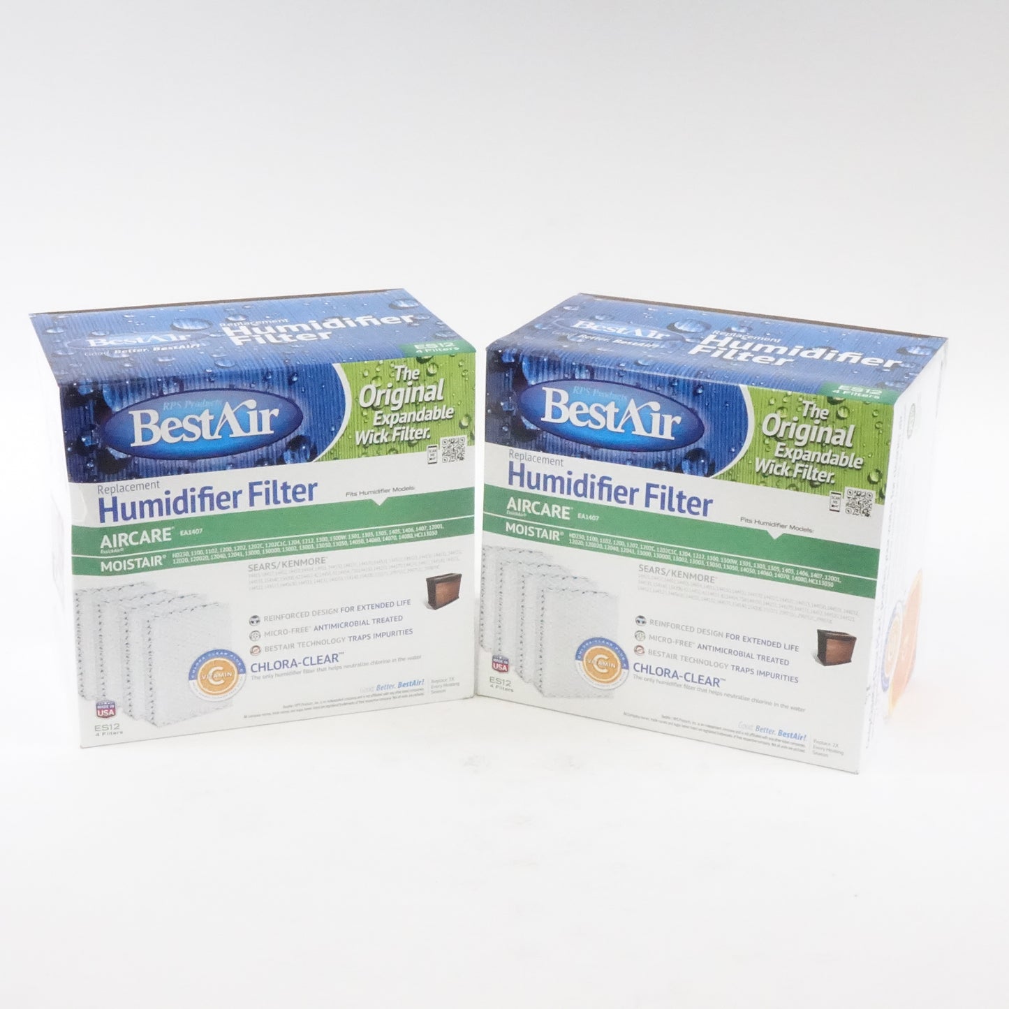 ES12-2 Extended Life Replacement Filter 10" x 9.4" x 6.5", 2 Pack (8 Filters)