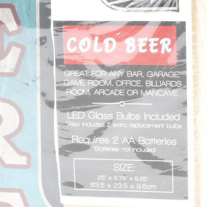 Ice Cold Beer Double-Sided Marquee LED Sign With Bottle Cap Design 25" x 7" x 4"