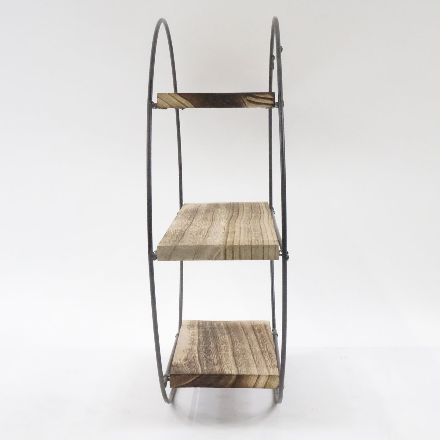 TFER Round Floating Shelve Wall Mounted Metal Bracket and Reclaimed Natural Wood