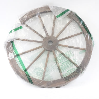 Zeckos 24" Diameter Wooden Wagon Wheel Decorative Wall Hanging - New