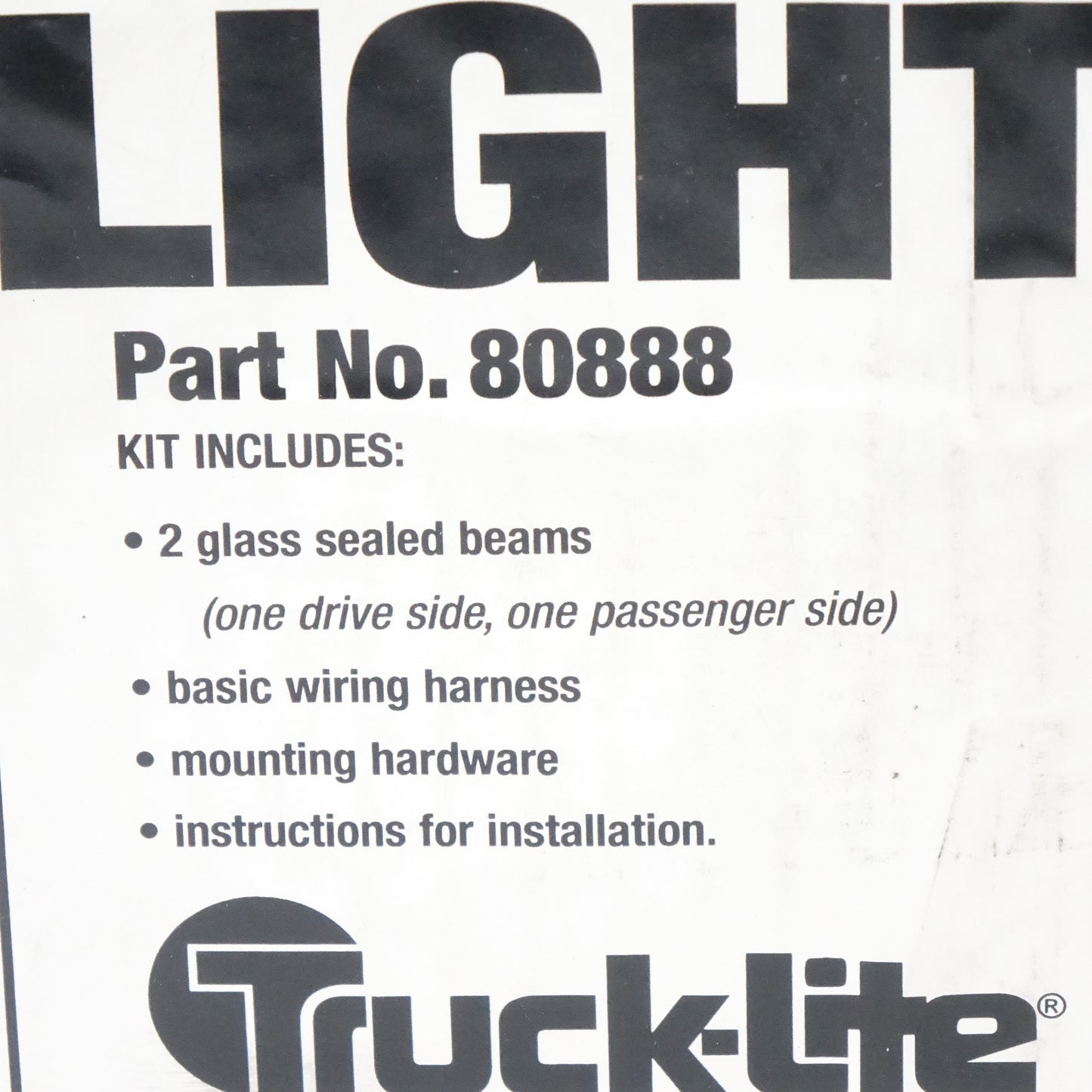 Truck-Lite 80888 Economy Snow Plow Lights / ATL Kit w/ Harness & Hardware - New