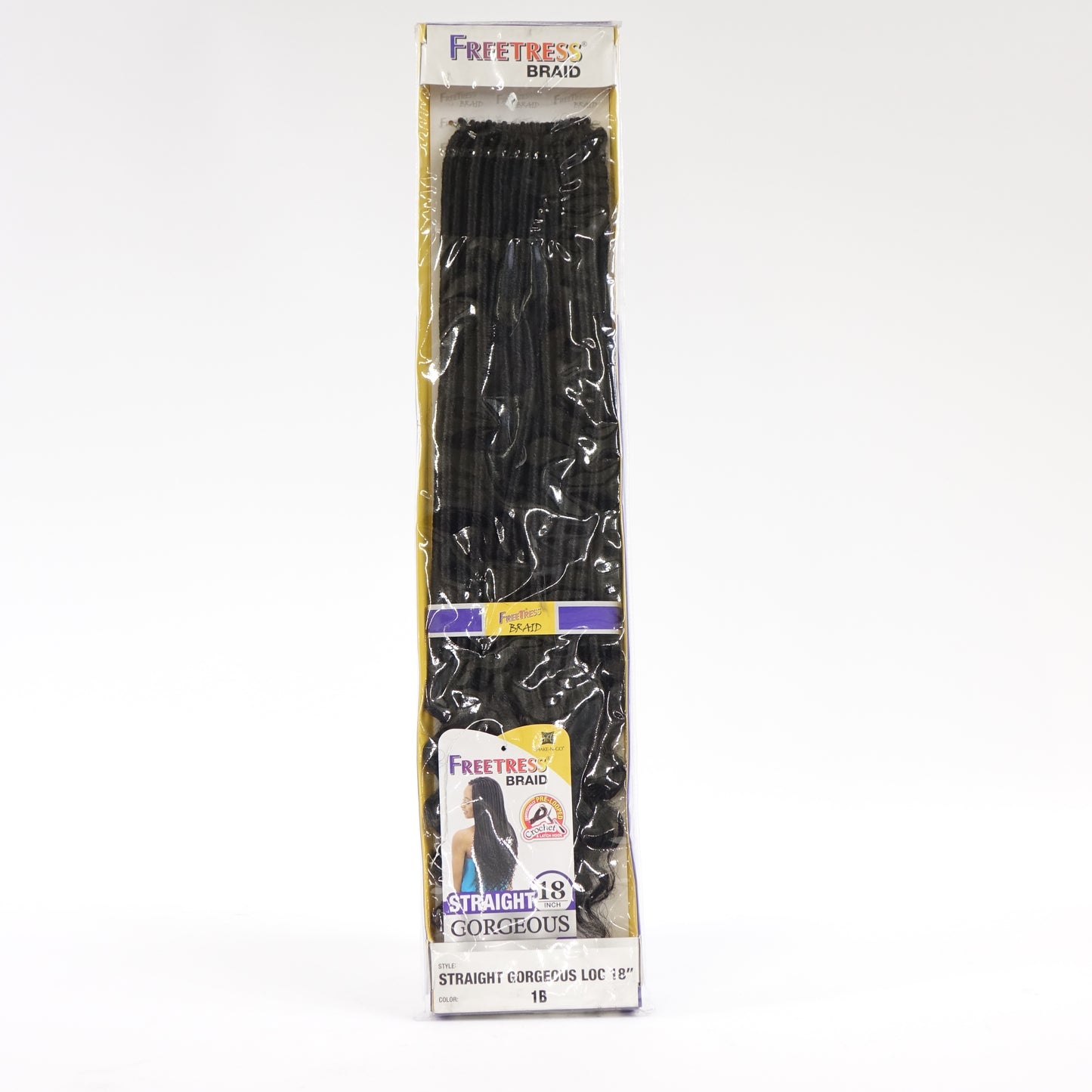 Freetress Synthetic Pre-Looped Braids GODDESS LOC 18" 1B Off Black - New
