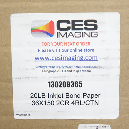 4 Rolls 36" X 150' (36 Inch X 150 Foot) 20lb Bond Paper 2" Core