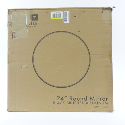 24-inch Black Circle Wall Mirror- Round Wall Mirror - ARM-024B