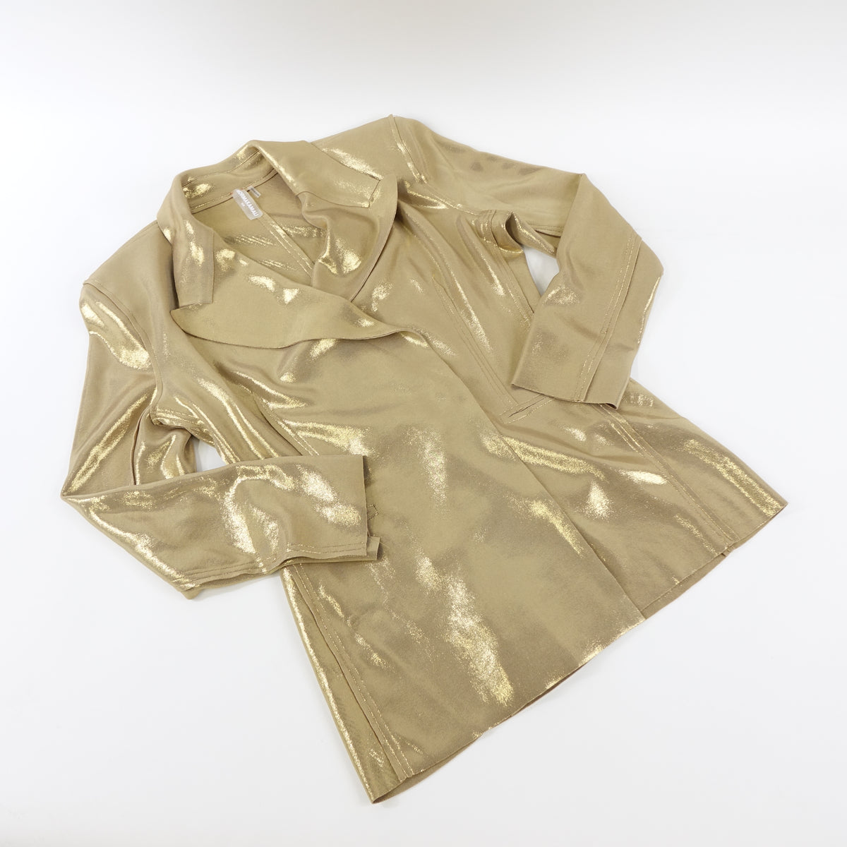 Norma Kamali CLASSIC DOUBLE BREASTED JACKET, GOLD, M Outerwear Coat - New