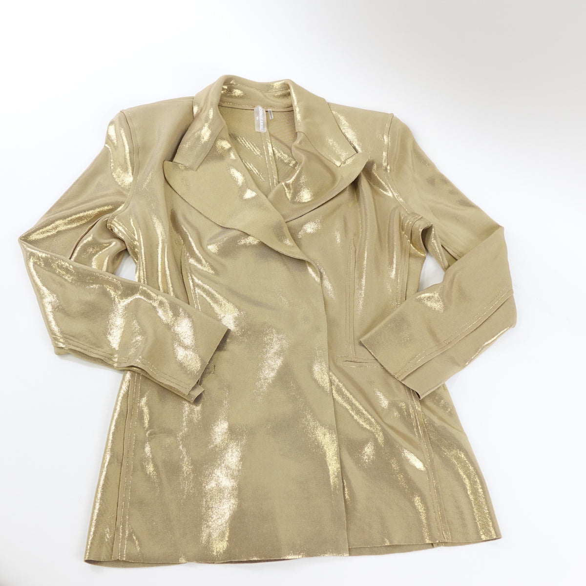 Norma Kamali CLASSIC DOUBLE BREASTED JACKET, GOLD, M Outerwear Coat - New