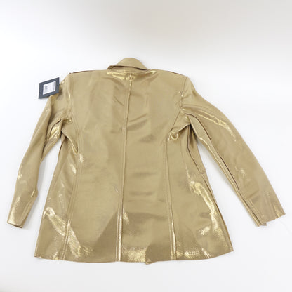 Norma Kamali CLASSIC DOUBLE BREASTED JACKET, GOLD, M Outerwear Coat - New
