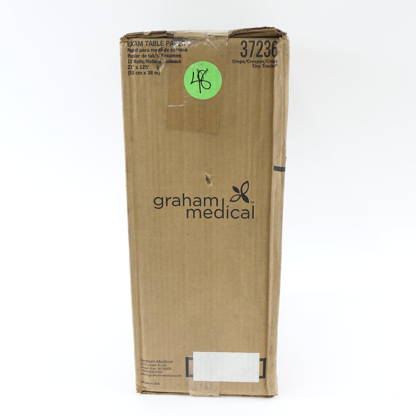 Graham Medical 37236 Tiny Tracks Crepe Table Paper, 21" W x 125' L (Pack of 12)