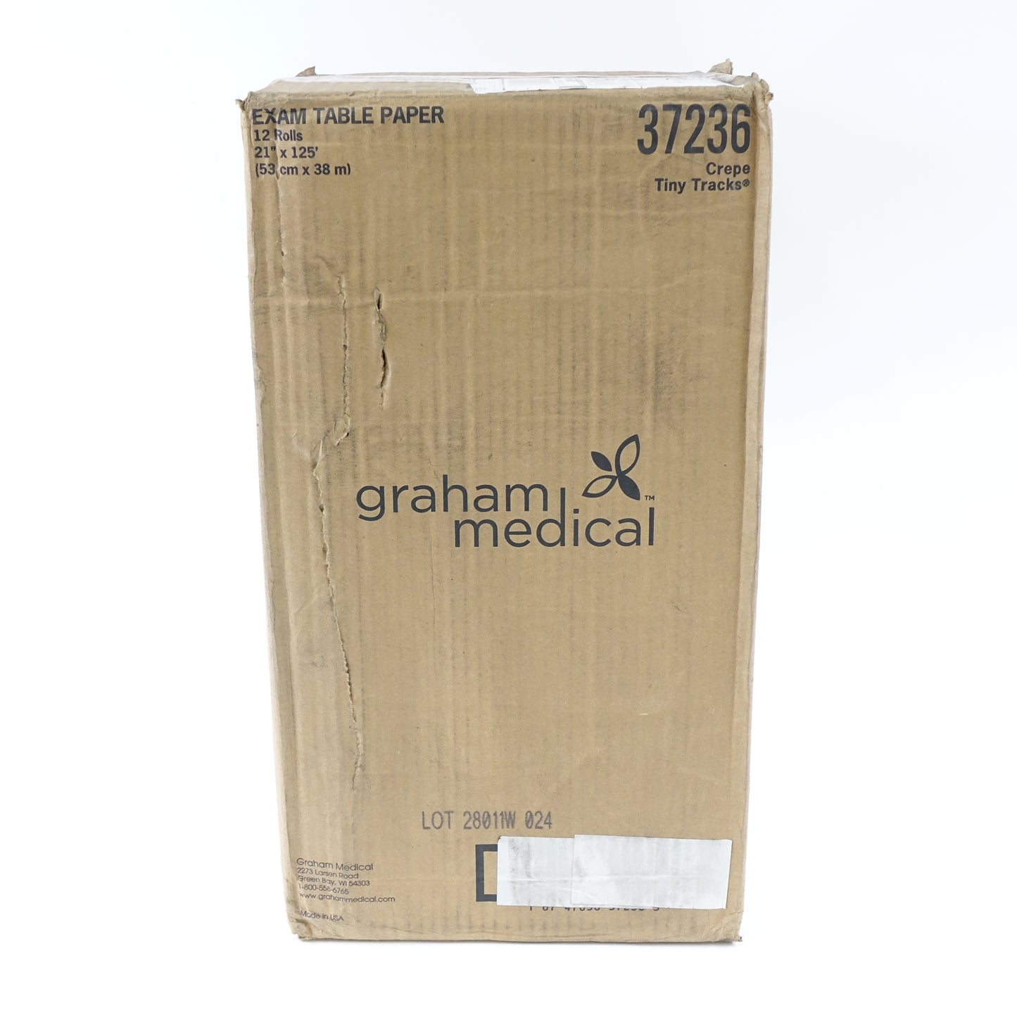 Graham Medical 37236 Tiny Tracks Crepe Table Paper, 21" W x 125' L (Pack of 12)