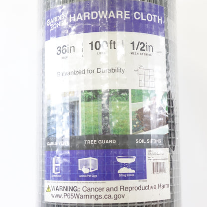 36" x 100 Feet 19-Gauge Galvanized Welded Steel Wire Hardware Cloth, 36" - New