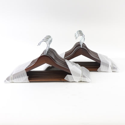FairyHaus Wood Hangers 30 Pack, Smooth Finish Wooden Coat Hangers Walnut Wood