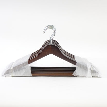 FairyHaus Wood Hangers 30 Pack, Smooth Finish Wooden Coat Hangers Walnut Wood