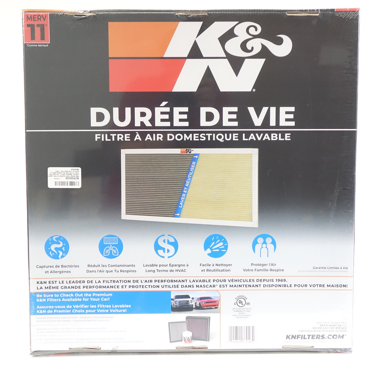 K&N 20x20x1 HVAC Furnace Air Filter, Merv 11, HVC-12020