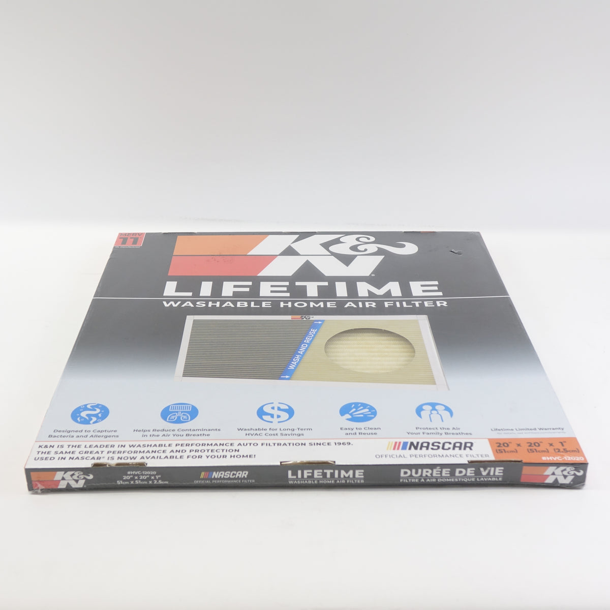 K&N 20x20x1 HVAC Furnace Air Filter, Merv 11, HVC-12020