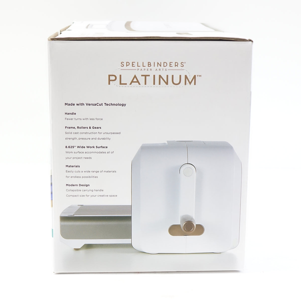Spellbinders Platinum 8.5 Inch Platform Cutting Machine + Die, White