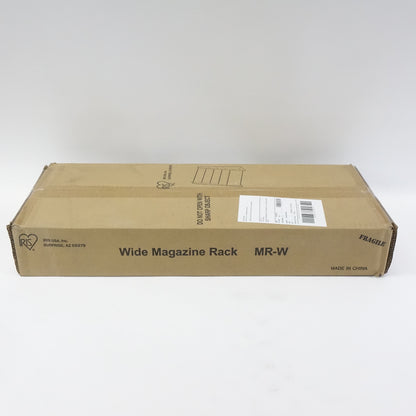 Wide Wooden Magazine Rack, 4-Pocket Periodical Book Stand, Dark Brown - New
