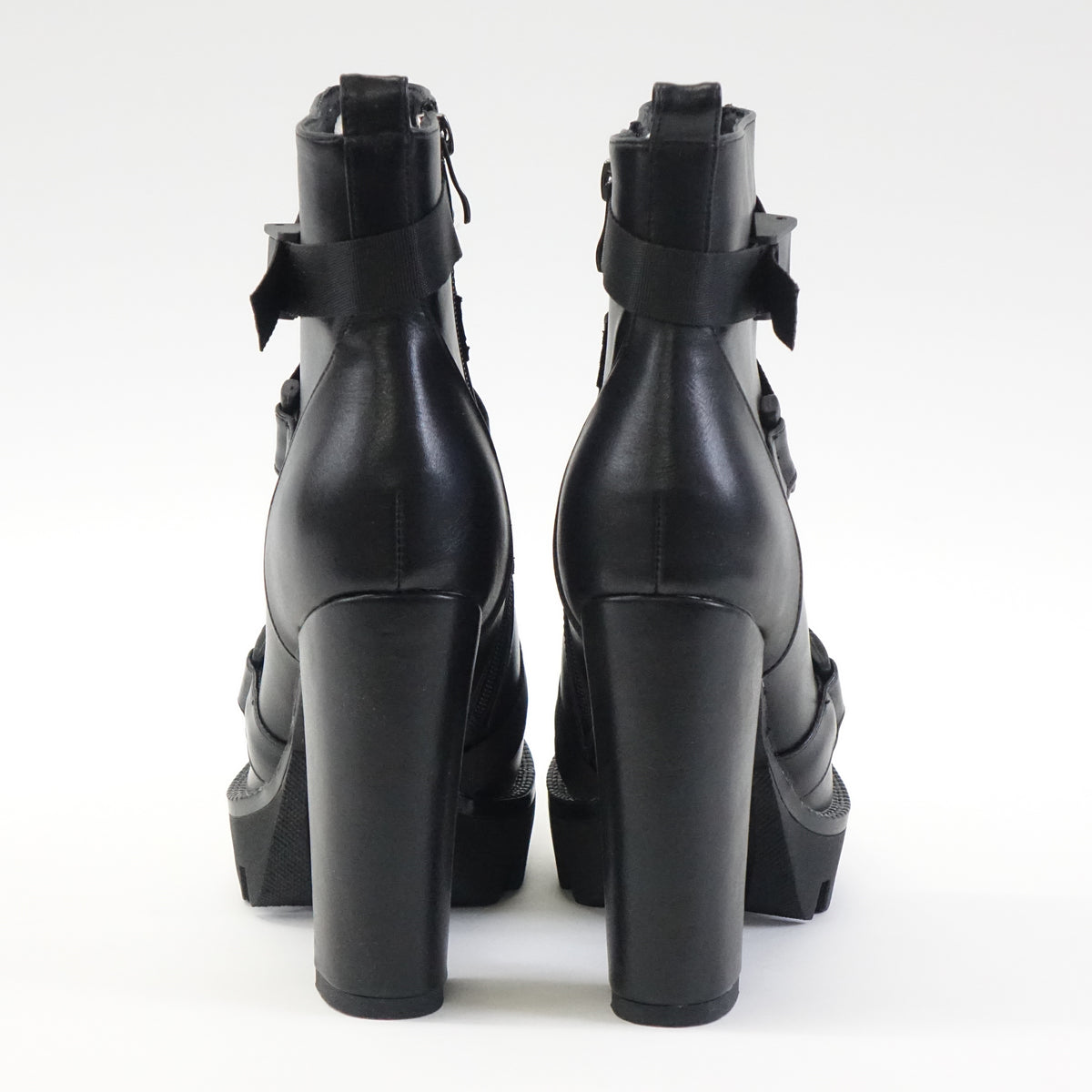 wetkiss Platform Boots for Women, Round Toe Lace Up High Heel Ankle Boots Size 9