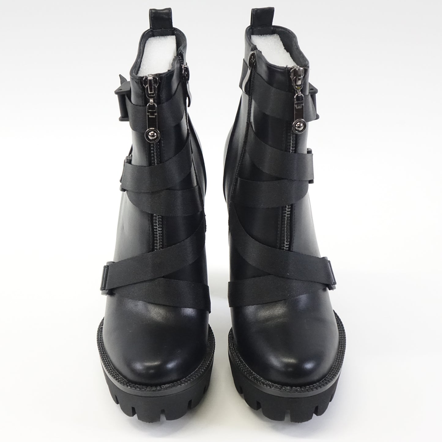 wetkiss Platform Boots for Women, Round Toe Lace Up High Heel Ankle Boots Size 9