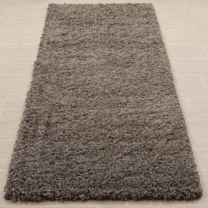 Super Area Rugs Solid Soft Modern Shaggy Rug, Charcoal Gray, 2' 7" x 8' Runner