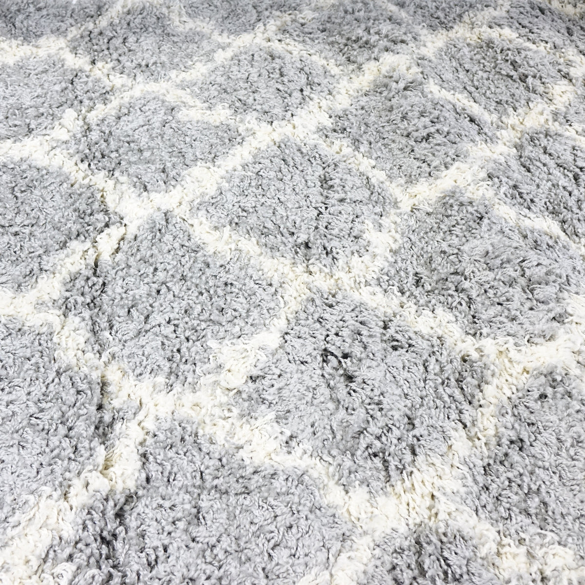 Modern Trellis Shag Area Rug – 3'3" x 4'7" Durable Polypropylene Accent Rug, G