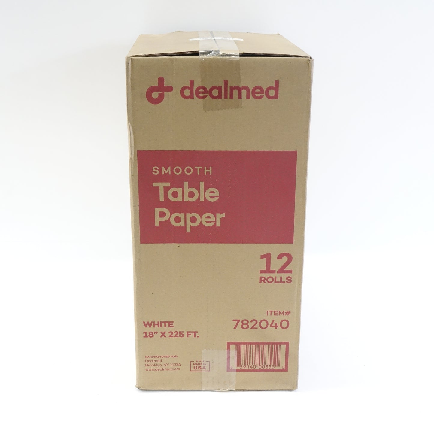 DEALMED 782040 Table Paper Exam, Smooth, 18" X 225', 1 Roll, 12PK