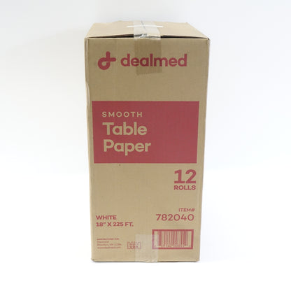 DEALMED 782040 Table Paper Exam, Smooth, 18" X 225', 1 Roll, 12PK