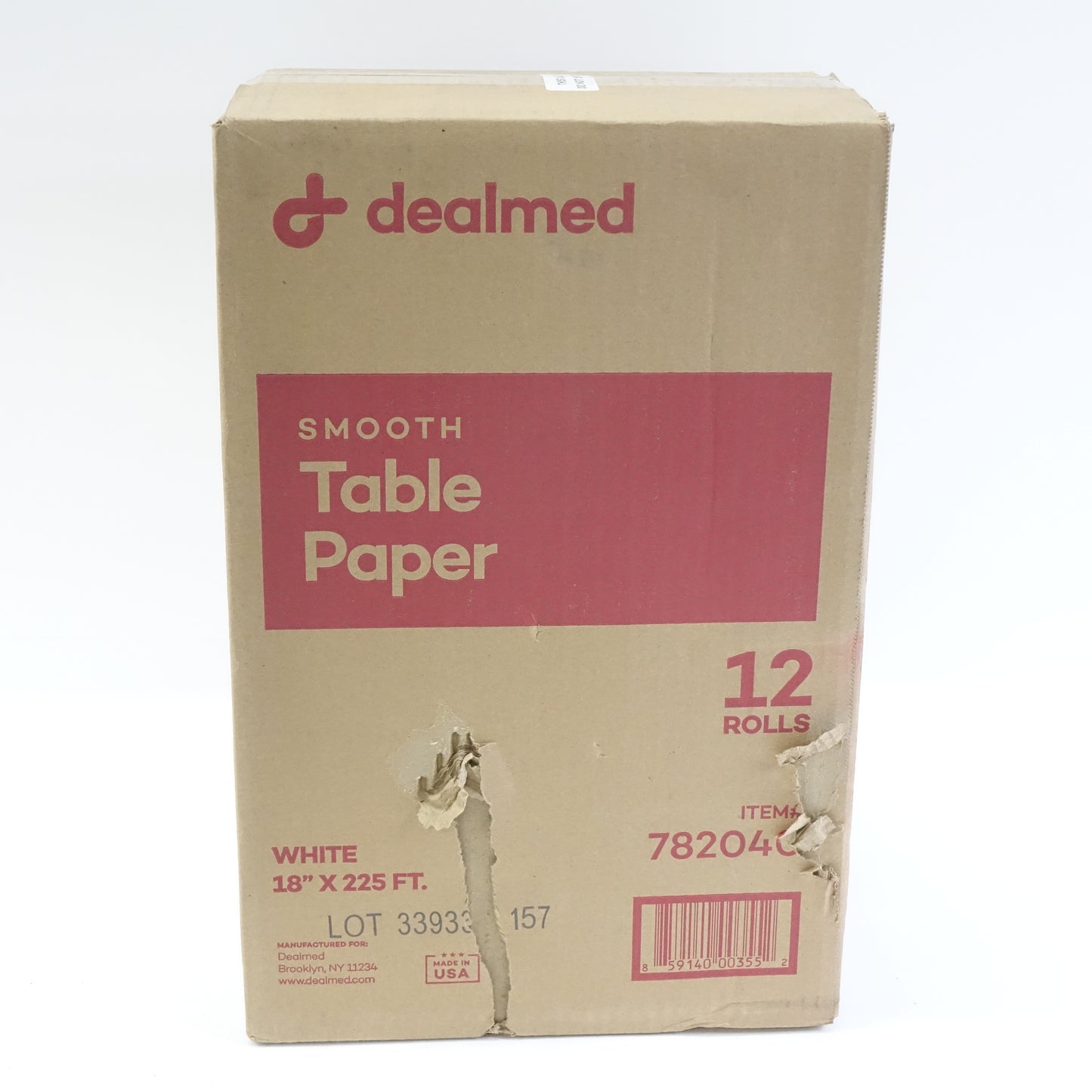 DEALMED 782040 Table Paper Exam, Smooth, 18" X 225', 1 Roll, 12PK