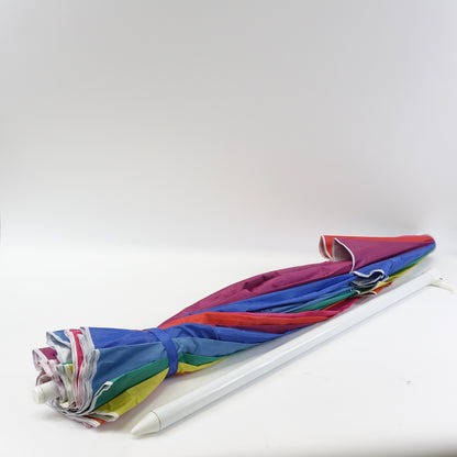Beach Umbrella,7.5ft UV 50+ Umbrella with Tilt Pole and Carry Bag- Rainbow