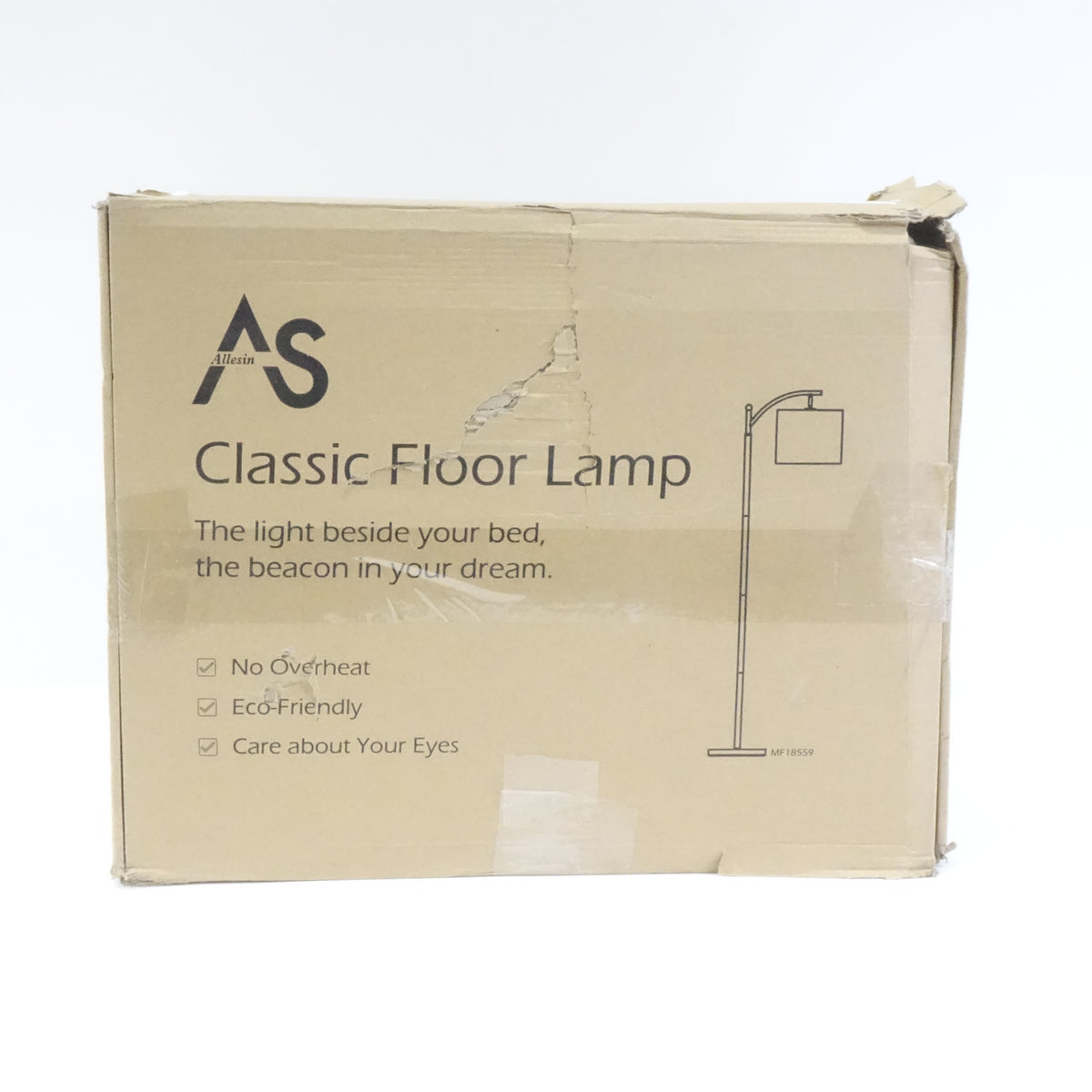 Allesin LED Modern Floor Lamp with Adjustable Lamp Head, Remote Control-Gold