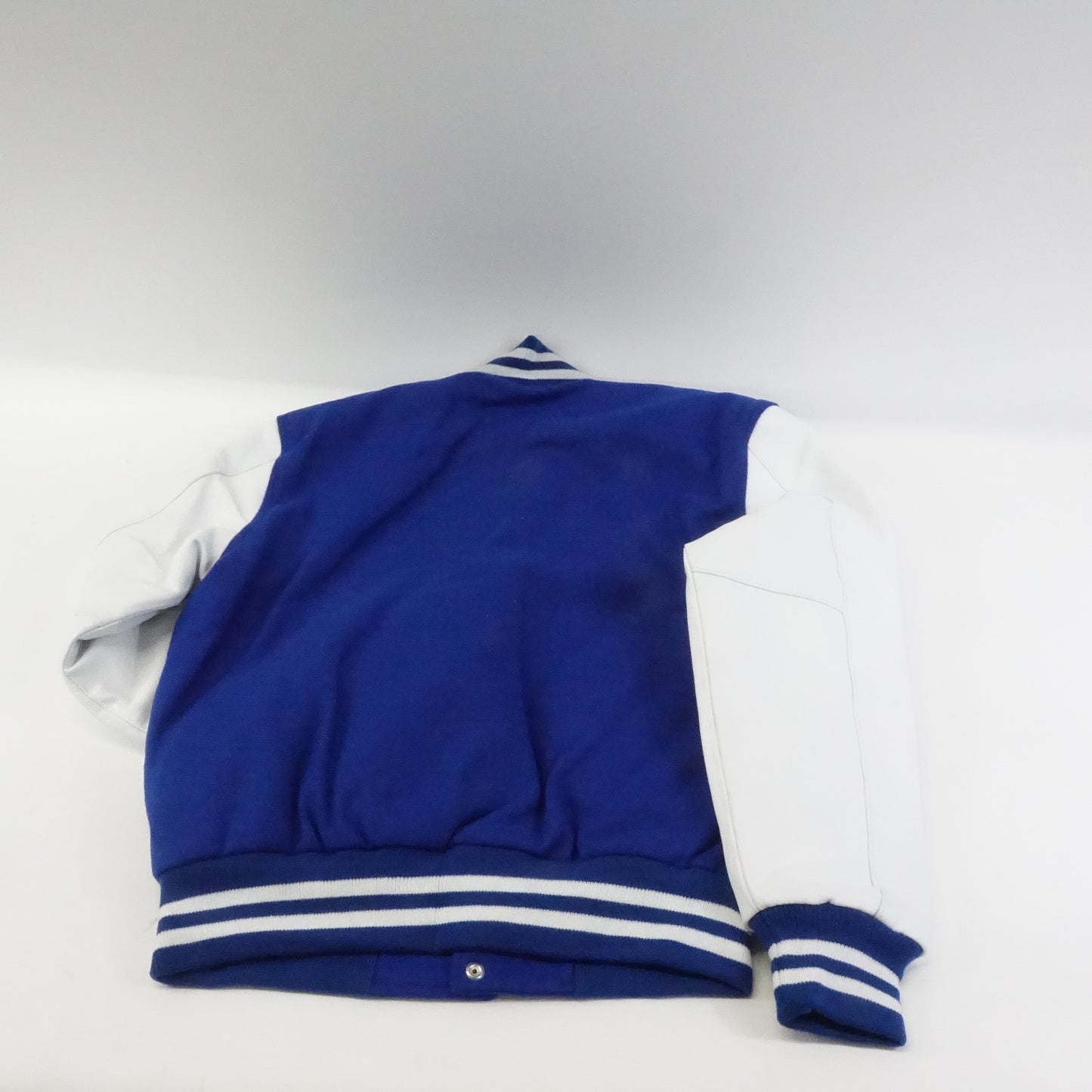 Varsity Base Letterman Jacket-Wool, Leather Sleeves- Bright Royal-Small