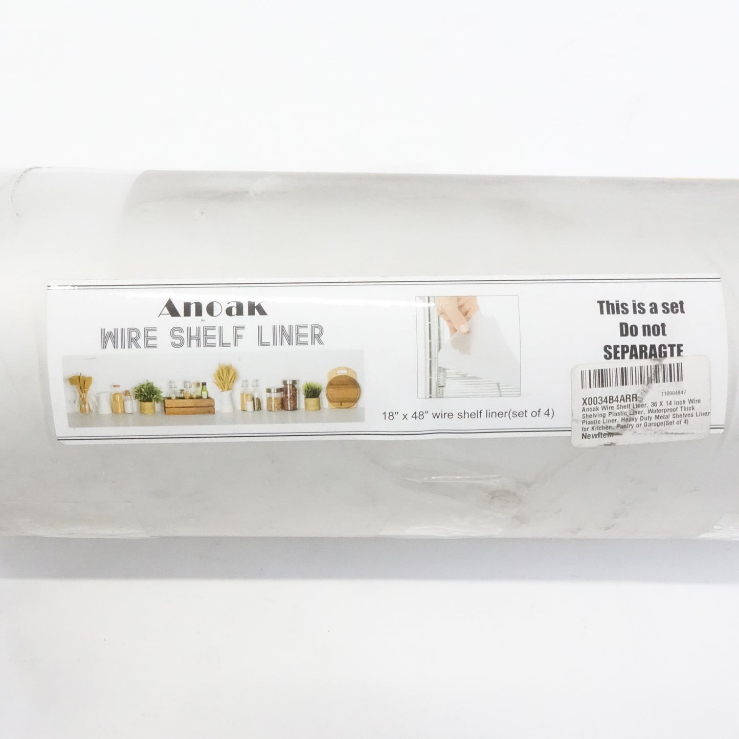 Anoak Wire Shelf Liner, 48 X 18 inch Wire Shelving Plastic Liner (Set of 4)