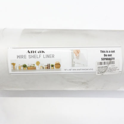 Anoak Wire Shelf Liner, 48 X 18 inch Wire Shelving Plastic Liner (Set of 4)