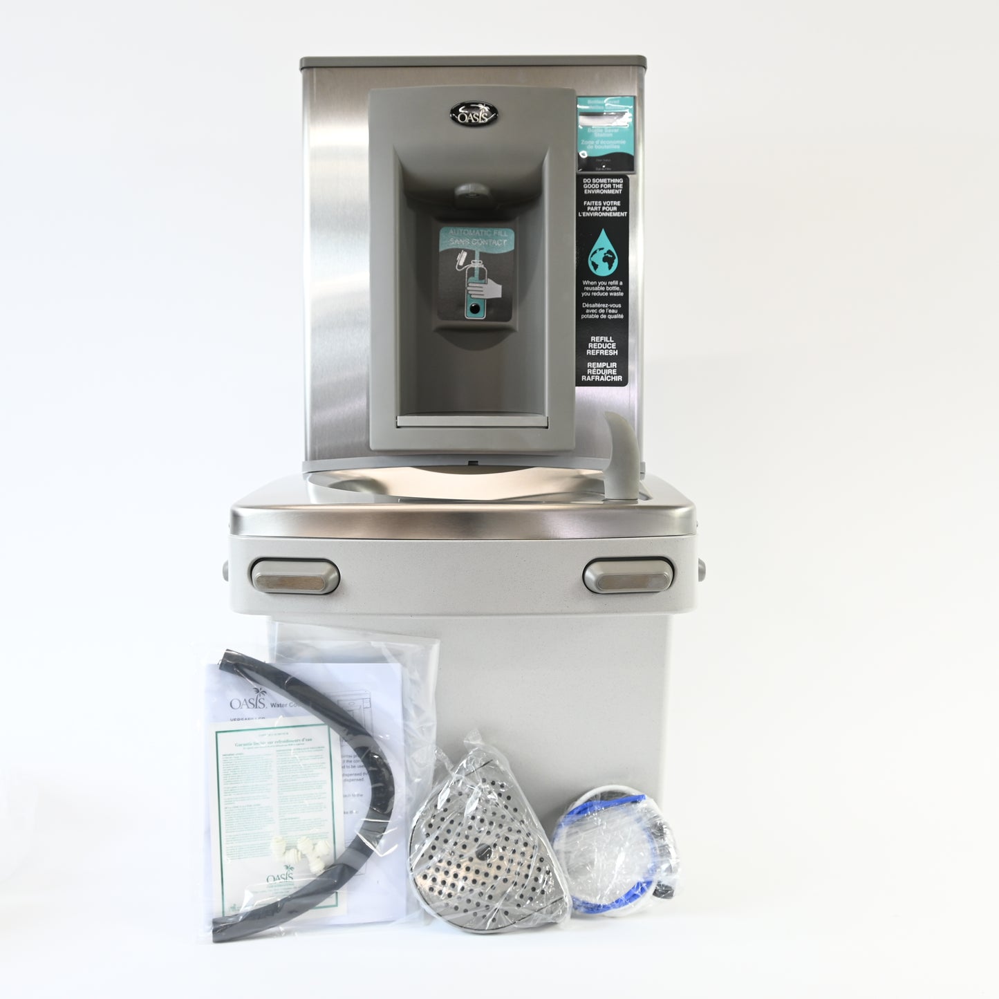 VersaCooler® II Barrier Free Water Cooler with Bottle Filler in Greystone