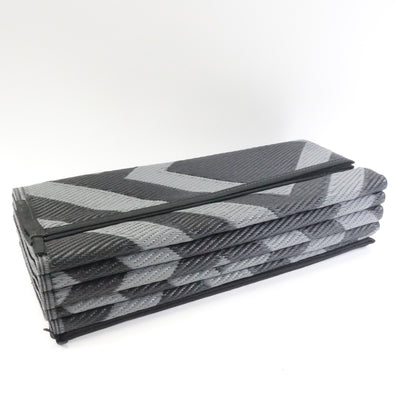 Outdoor Reversible Rhombus Rug 9' x 12' Black and Grey