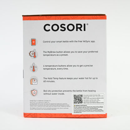 COSORI Smart Gooseneck Kettle Electric for Pour-Over Stainless Steel 0.8L Red