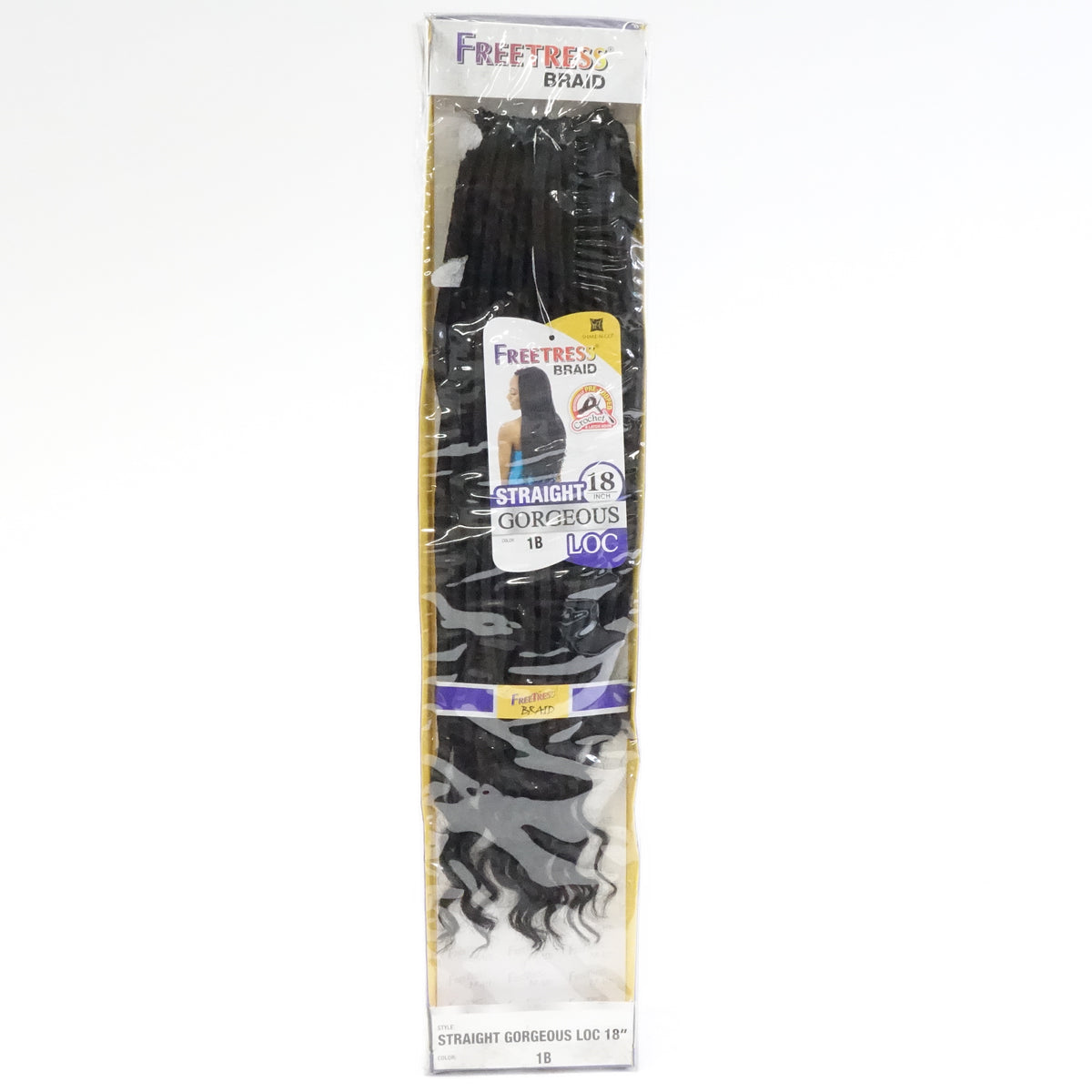 Freetress Synthetic Pre-Looped Braids GODDESS LOC 18" 1B Off Black - New