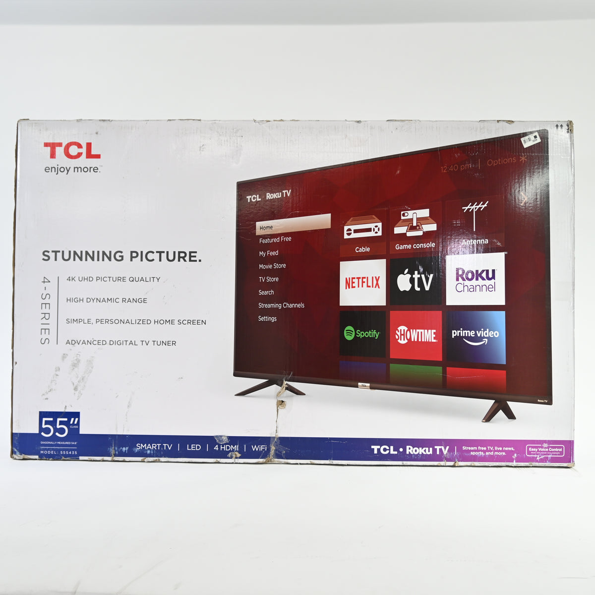 TCL 55" Class 4-Series 4K UHD HDR Smart Roku TV – 55S435, 2021 Model