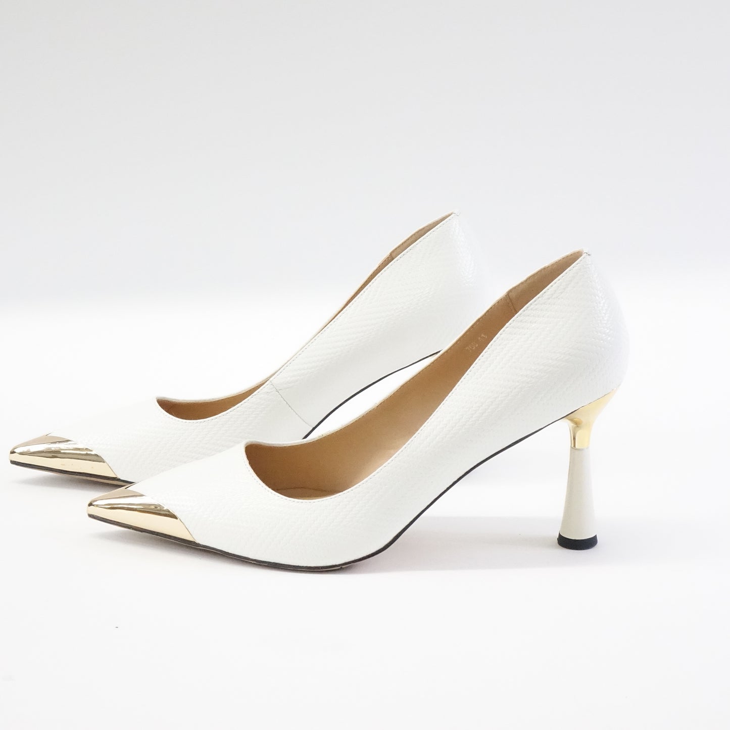 SOPHITINA White Pumps Women Metal Cap Pointed Toe Stiletto Heel Size 41 - New