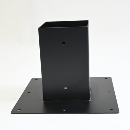 Surface Mount Base Plate 4 x 4 Post Base, Coated Steel, Black
