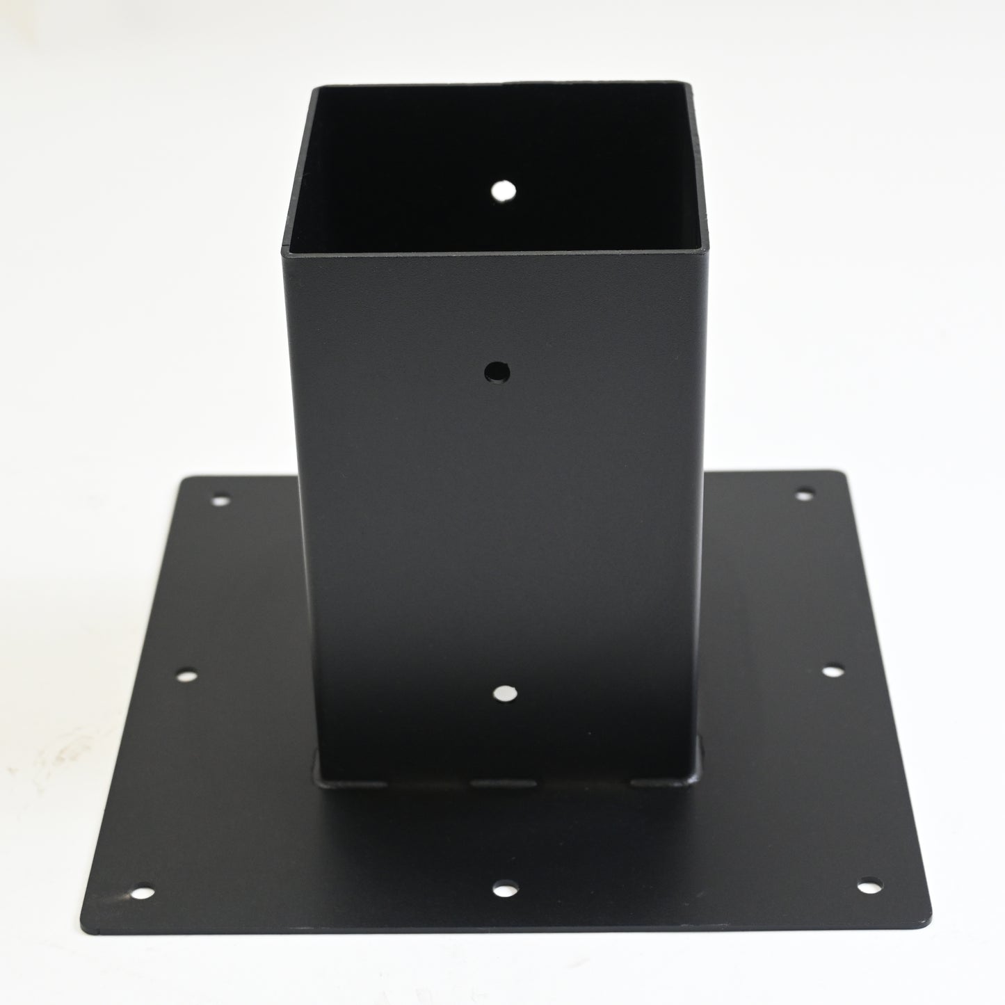 Surface Mount Base Plate 4 x 4 Post Base, Coated Steel, Black