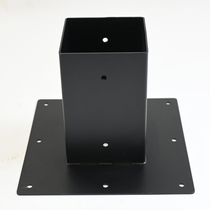 Surface Mount Base Plate 4 x 4 Post Base, Coated Steel, Black
