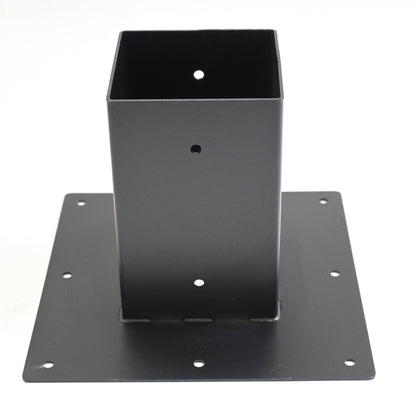 Surface Mount Base Plate 4 x 4 Post Base, Coated Steel, Black