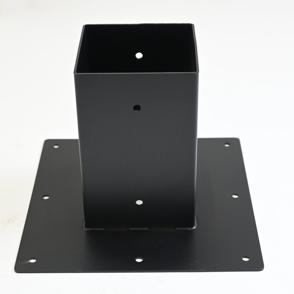 Surface Mount Base Plate 4 x 4 Post Base, Coated Steel, Black