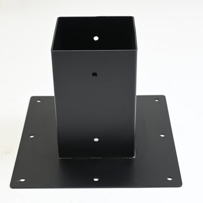 Surface Mount Base Plate 4 x 4 Post Base, Coated Steel, Black