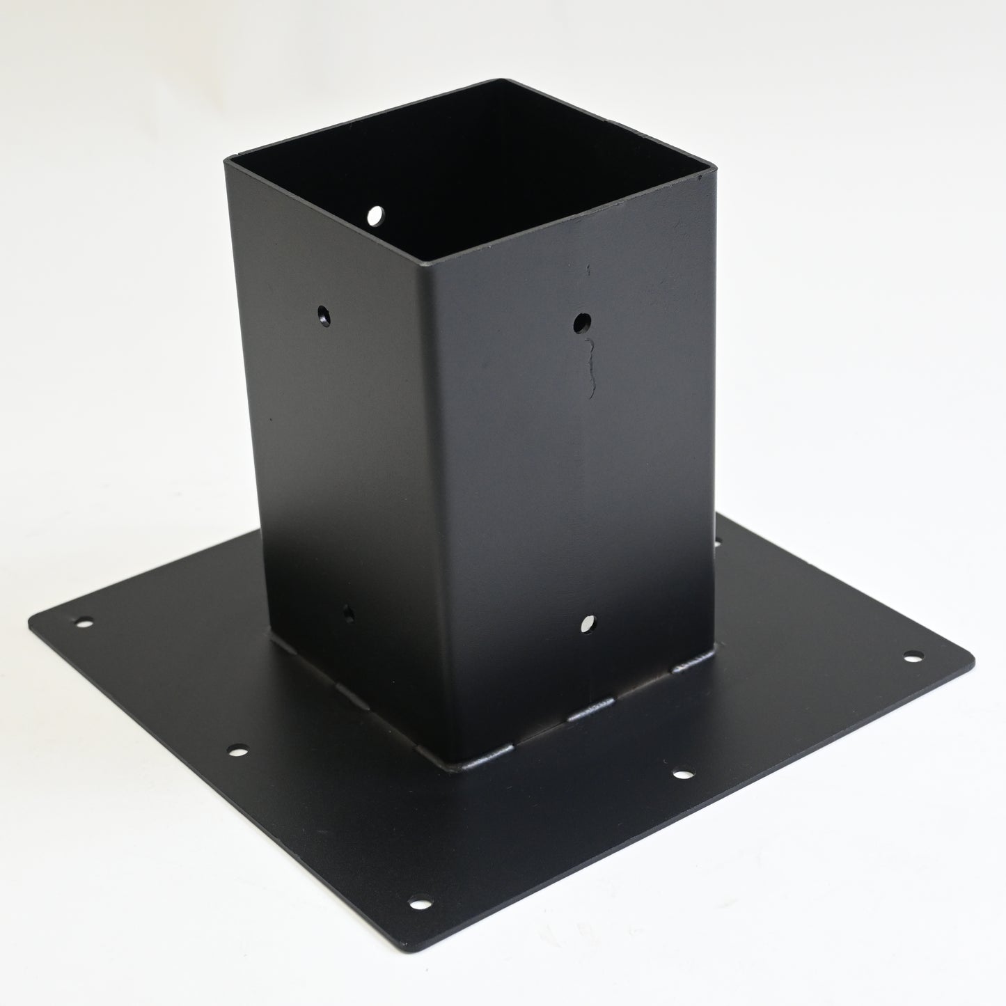 Surface Mount Base Plate 4 x 4 Post Base, Coated Steel, Black