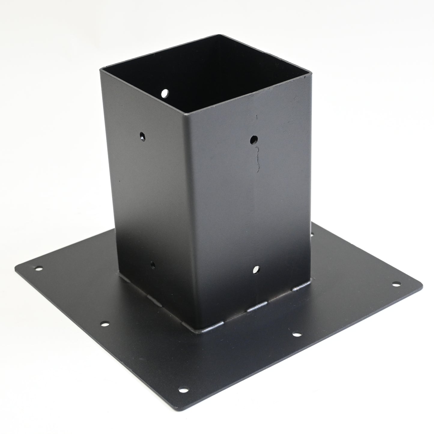 Surface Mount Base Plate 4 x 4 Post Base, Coated Steel, Black