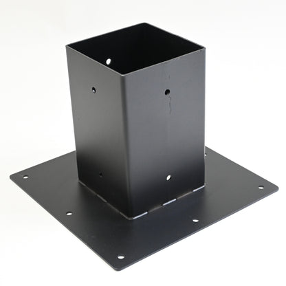 Surface Mount Base Plate 4 x 4 Post Base, Coated Steel, Black
