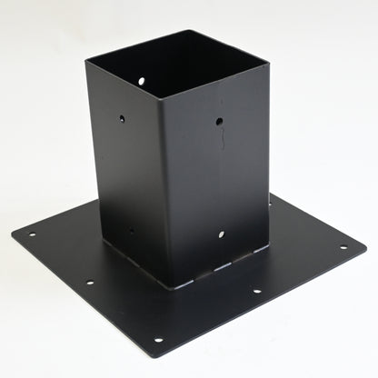 Surface Mount Base Plate 4 x 4 Post Base, Coated Steel, Black