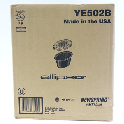 2 oz. ellipso Oval Portion 1000 Cup and 1000 Lid Combo-YE502B - Open Box