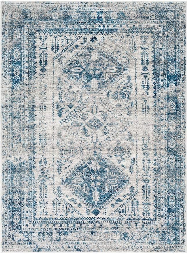 Surya Monte Carlo Polypropylene 3'11" x 5'7" Area Rugs MNC2313- Blue/Cream